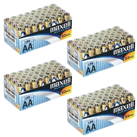 Maxell LR06/AA alkaliska batterier 128 st
