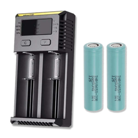 Nitecore NEW I2 laddare + 2 st. Samsung INR18650-20R 2000mAh Li Ion-batterier