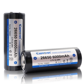 Keeppower 26650 P2660C 3,6 Volt Li-Ion batteri 6000 mAh med säkerhetskrets