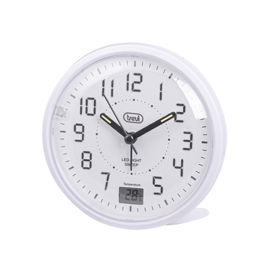silver väckarklocka med snooze alarm Väckarklocka Sweep Movement White (11 x 11 x 5,3 cm)