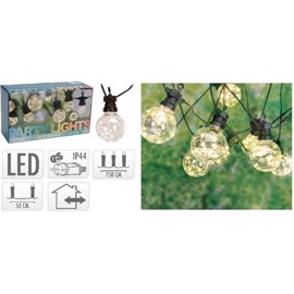 LED-ljusslinga med 10 LED-lampor i varmt, vitt ljus (7,5 meter - 220V)