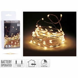 LED-ljusslinga med 20 LED-lampor i varmt, vitt ljus (95cm)