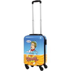 Resväska 28 liter Blå/Orange/Gul (handbagage)