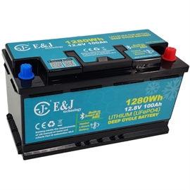 E&J litiumbatteri 12 volt 100Ah (Bluetooth + HEAT)