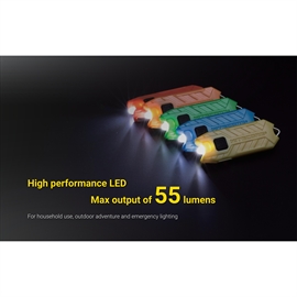 Nitecore Tube V2.0 Uppladdningsbar Nyckelringslampa 55 Lumen, Svart