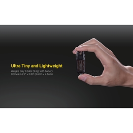 Nitecore Tube V2.0 Uppladdningsbar Nyckelringslampa 55 Lumen, Svart