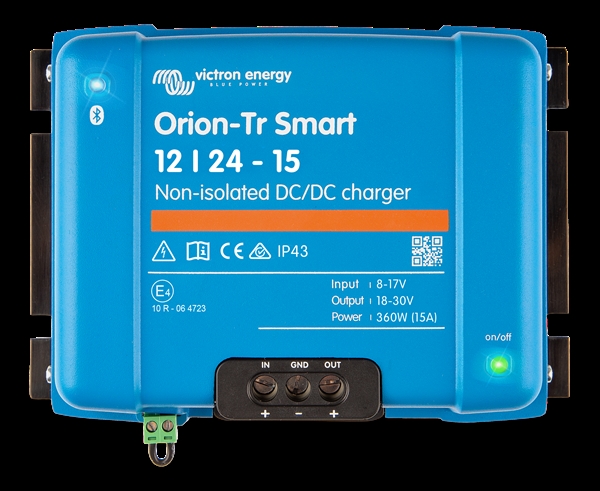 Victron Orion-TR Smart DC/DC-laddare, icke-isolerad 12v-24v 15A (24,2v-utgång)