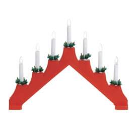 Svensk ljusstake med 7 ljus, röd