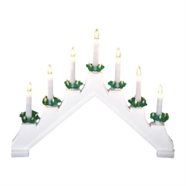 Svensk Ljusstake med 7 Ljus, Vit