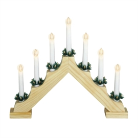 Svensk Ljusstake med 7 Ljus, Trä