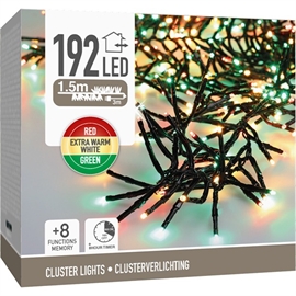 LED-ljuskedja kluster 192 LED 3 färger (4,5 meter)