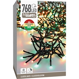 LED Light Chain Cluster 768 LED 3 färger (8,5 meter)