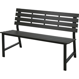 Trädgårdsbänk i Mörkgrå Polywood, Längd 125 cm