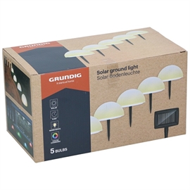 Grundig LED solcellslampor varmvitt ljus, 5 st.