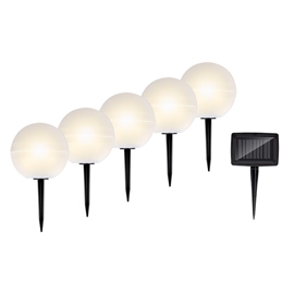 Grundig LED Solcellslampor, Kulor med Spjut, Set med 5 st.