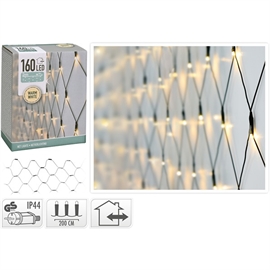 LED-ljusgitter 200 x 100 cm 160 LED, varmvit