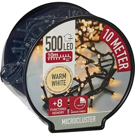 Mikroklusterljusslinga 500 LED – Varmvit, 10 meter