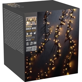 Snake LED-ljusslinga med Vattenfallseffekt 1410 LED 20 m, Varmvit