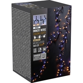 Snake LED-ljusslinga med Vattenfallseffekt 360 LED 5 m, Varm- och Kallvit