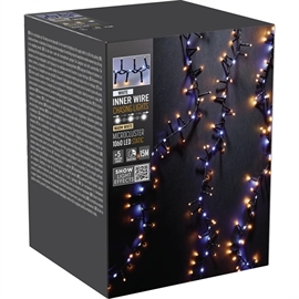 Snake LED-ljusslinga med Vattenfallseffekt 1060 LED 15 m, Varm- och Kallvit