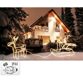 LED Ren med Släde, Varm Vit