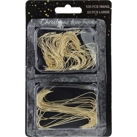 Julkrokar i guldfärgad metall – set med 150 små och stora