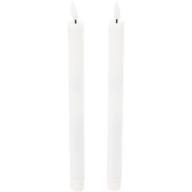  LED-vaxkronljus med 3D-flamma med fjärrkontroll och timer, vit, 2 st.