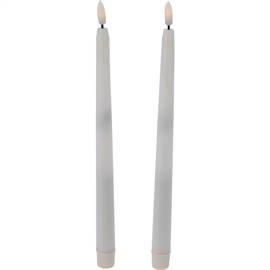 LED-vaxljus med 3D-flamma Vit H: 27 cm, 2 st.