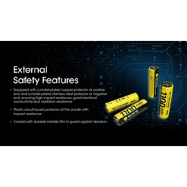Nitecore 14500 NL1411R 1100mAh Li Ion-batteri - USB-C Uppladdningsbart 