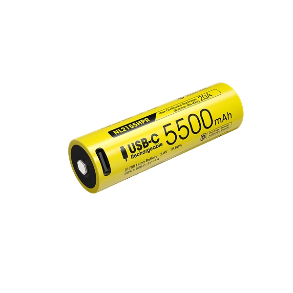Nitecore 21700 NL2155HPR 5500mAh Li Ion Batteri - USB-C Uppladdningsbart