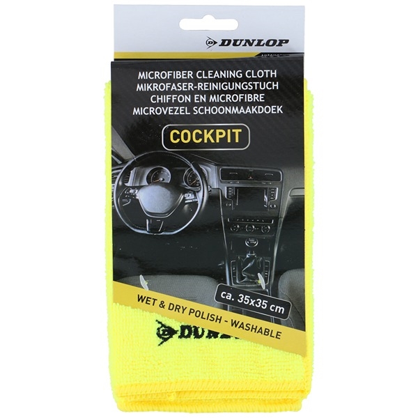 Dunlop Mikrofiberduk för Instrumentbräda 35x35 cm Biltvätt, Gul