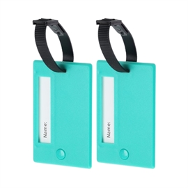 Proworld Bagagetaggar 2 st. med Dold Adress och Telefonnummer, Turkos