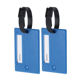 Proworld Bagagetaggar 2 st. med Dold Adress och Telefonnummer, Blå