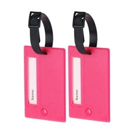 Proworld Bagageetiketter 2 st. med Dold Adress och Telefonnummer, Rosa