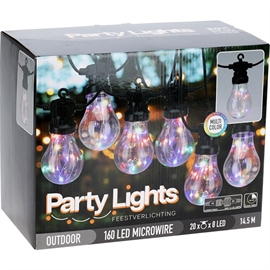 LED Party Ljusslinga 9,5 m, 20 LED Lampor, Multifärgad - Kan Förlängas