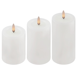 3-pack utomhus LED blockljus 7,5 x 10, 12,5 och 15 cm, vit