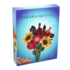 Pärlblommor bukettset med 10 Solsikke-blommor - DIY-set