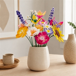 Pärlblommor bukettset med 19 Marguerit-blommor - DIY-set