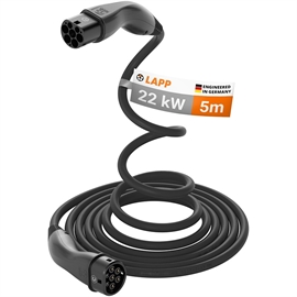 LAPP Mobility Type 2 Självupprullande Laddkabel Svart 5M 22kw