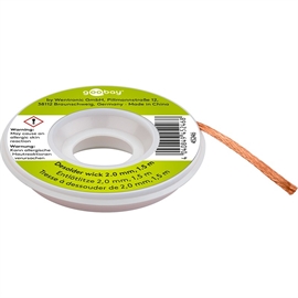 Goobay Avlödningsfläta 2 mm × 1,5 m i ren koppar