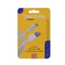 Tekmee 2 meter laddningskabel Typ-C / USB-kabel