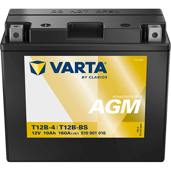 Varta Powersports AGM 510 901 016 MC batteri 12 volt 10Ah (+pol till vänster)