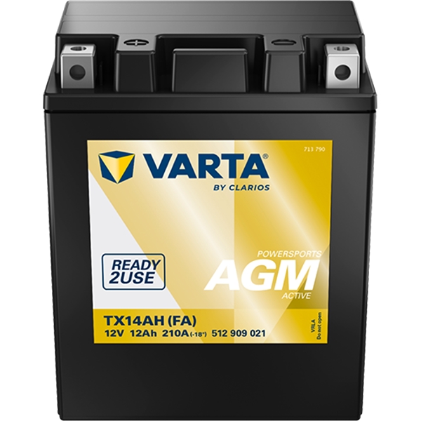 Varta 512 909 021 Powersports AGM Active MC batteri 12 volt 12Ah (+pol till vänster)