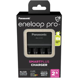 Panasonic Eneloop BQ-CC55E batteriladdare + 4 x AA Eneloop Pro
