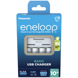 Panasonic Eneloop BQ-CC61E batteriladdare + 4 AA batterier