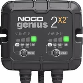Noco Genius 2x2 laddare 2Ah 6 / 12V kan ladda 2 batterier