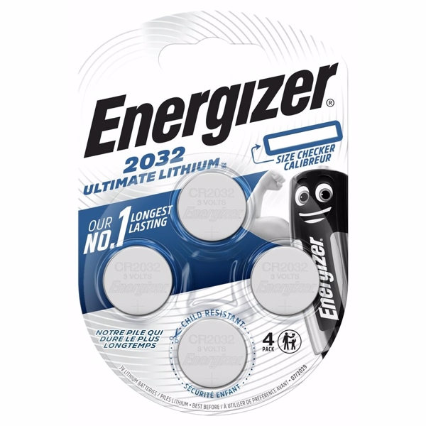 CR2032 3V Energizer Ultimate Lithium batteri 4-pack