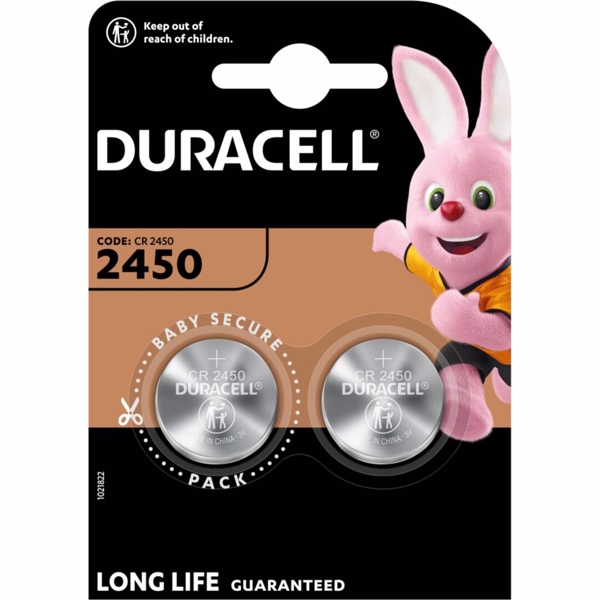 CR2450 3V Duracell Lithium batteri 2 st