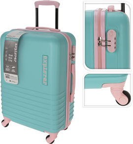 Resväska 28 liter Mintgrön/Rosa (handbagage)