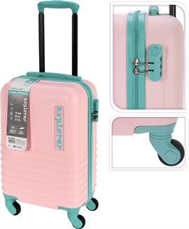 Resväska 28 liter Rosa/Mintgrön (handbagage)